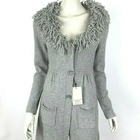 Blarney Ireland Sweaters - Blarney Ireland Gray Lambswool Cardigan Duster NWT